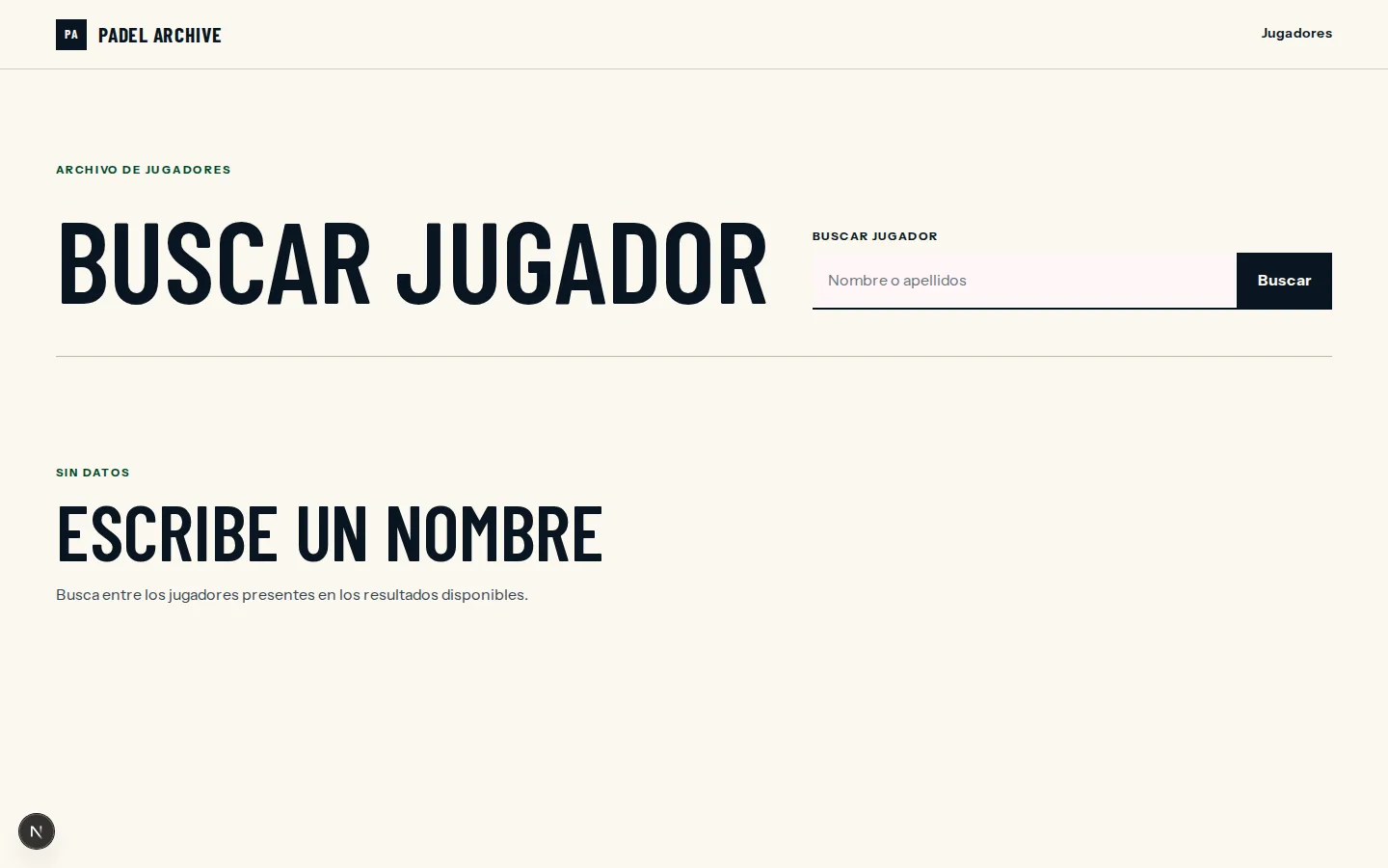 Padel Archive — captura del proyecto 7